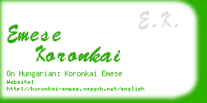 emese koronkai business card
